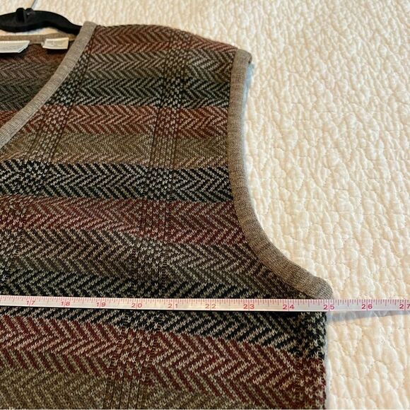 ✨ Vintage Maglificio Florence Brown Wool Grandpa Vest XL - Picture 10 of 11
